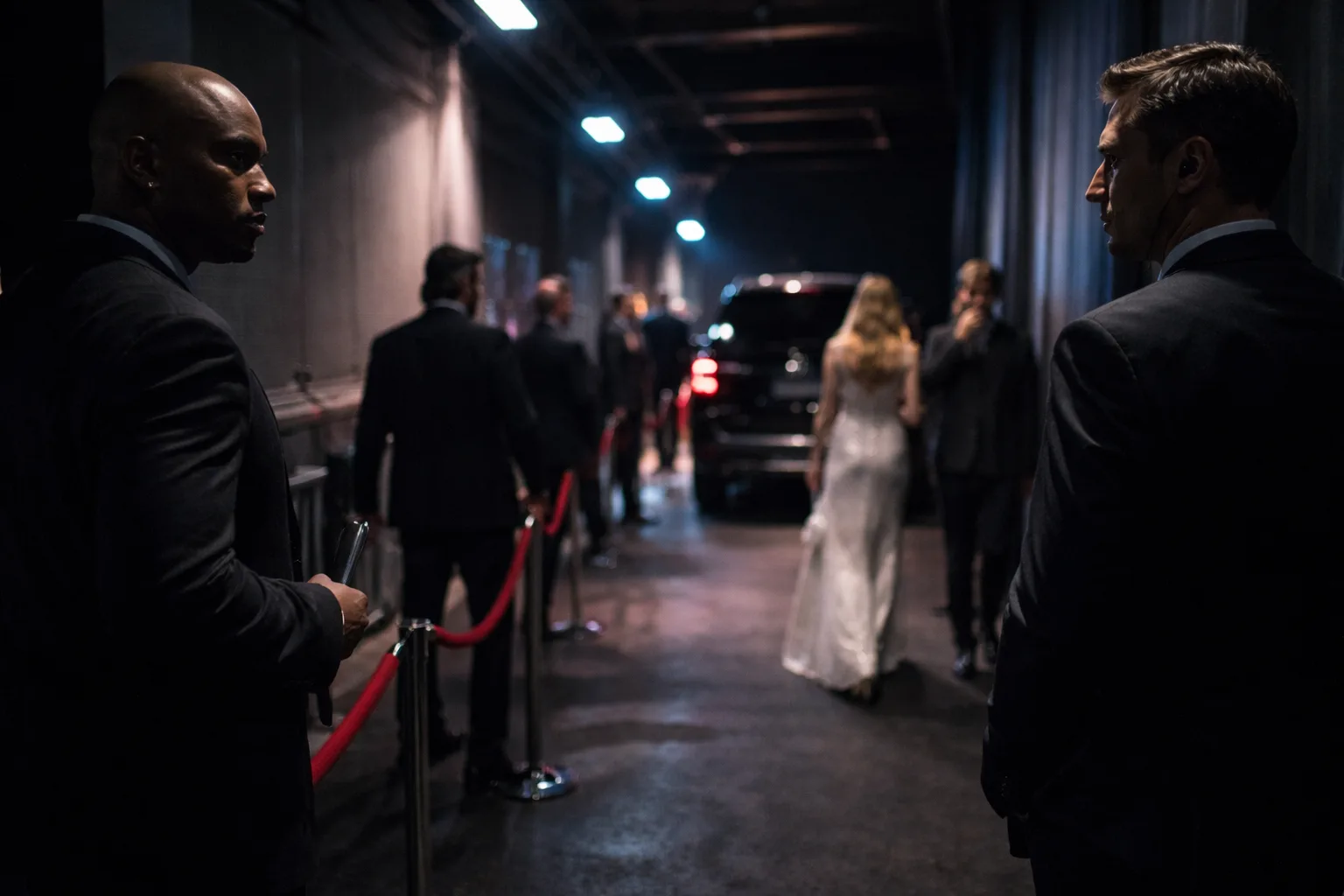 Discreet event security presence during a high-profile appearance, highlighting why event security for high-profile talent often fails outside controlled venues