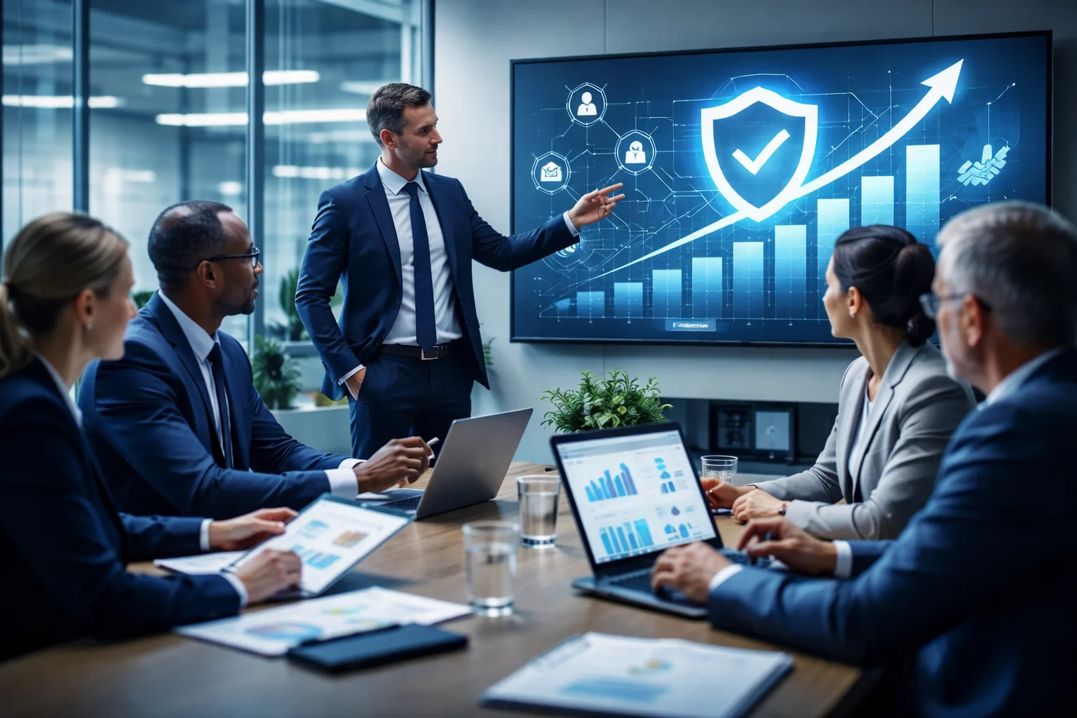 Executive team aligning corporate security strategy with business growth objectives