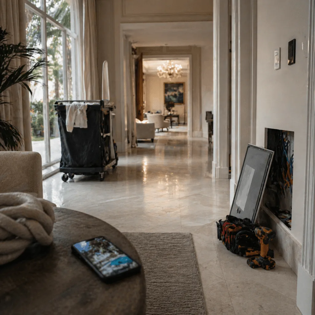 Hallway with ongoing maintenance