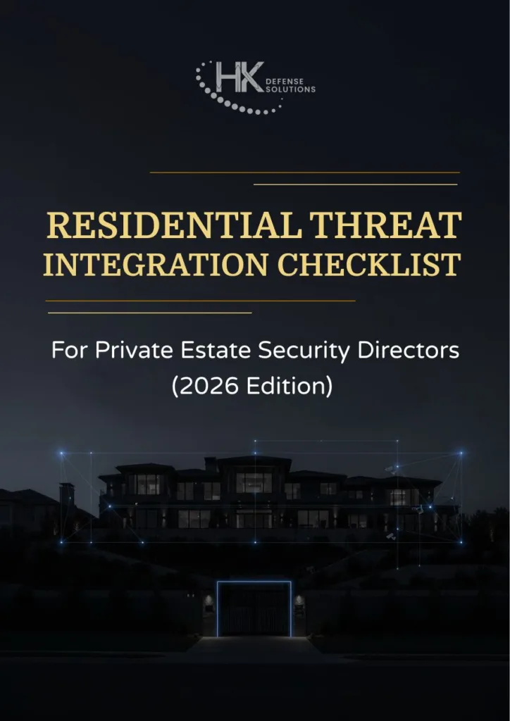 Cover of HK Defense Solutions Residential Threat Integration Checklist