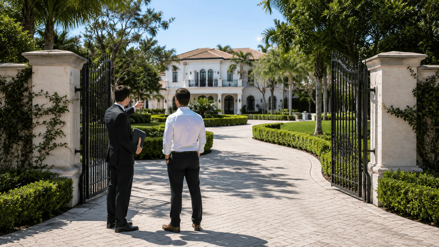 Security Consultant Conducting Estate Evaluation at Private Residence