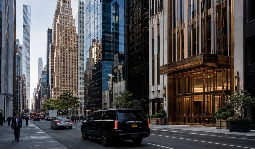Luxury residential towers along Billionaires Row illustrating the concentration of ultra-high-net-worth residences.