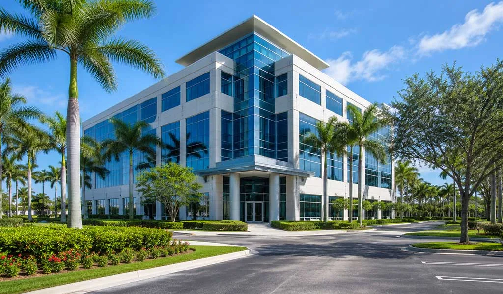 Modern corporate headquarters in Boca Raton's executive business district.