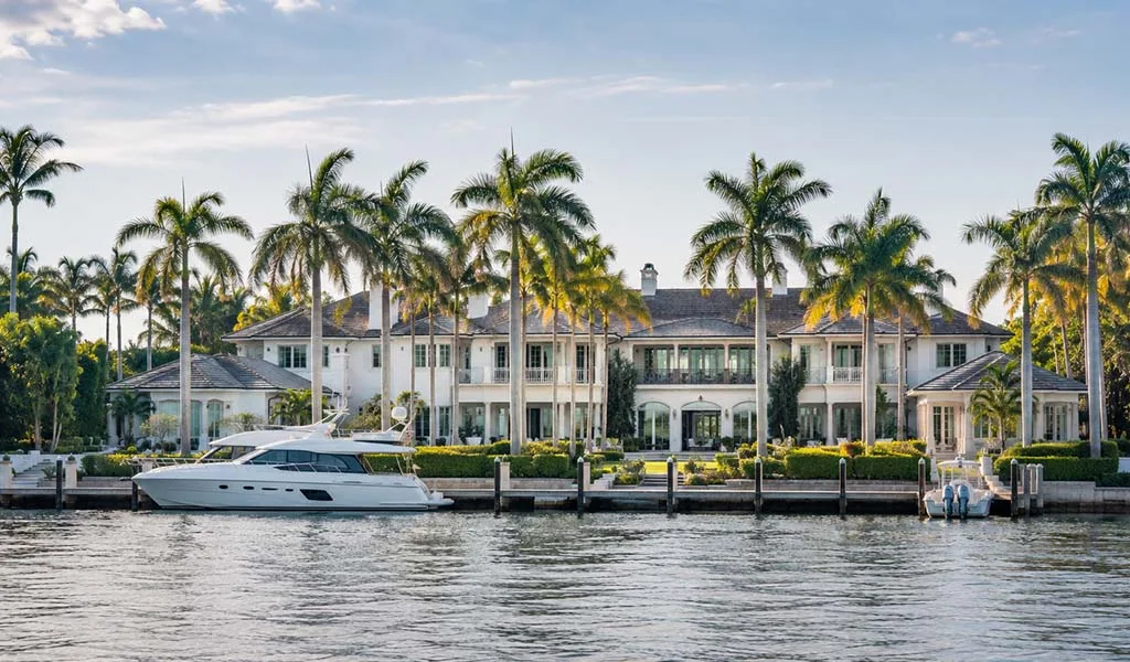 Luxury waterfront estate on Palm Beach Island overlooking the Intracoastal Waterway
