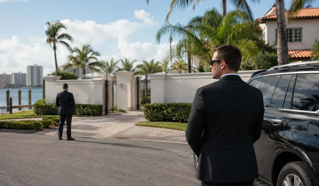 Executive protection monitoring a luxury Boca Raton residence
