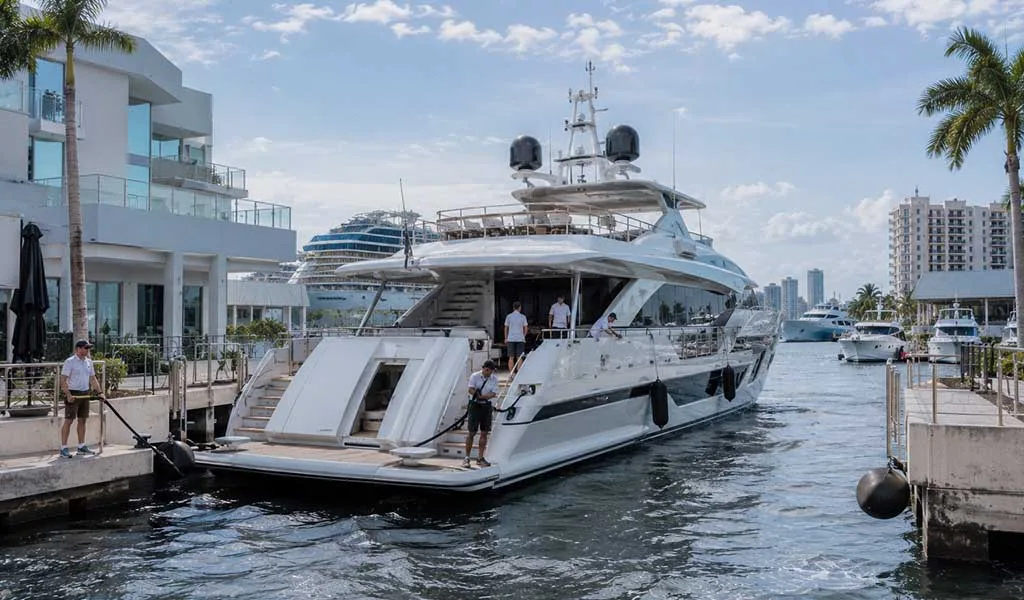 Superyacht Departure from a Fort Lauderdale Marina